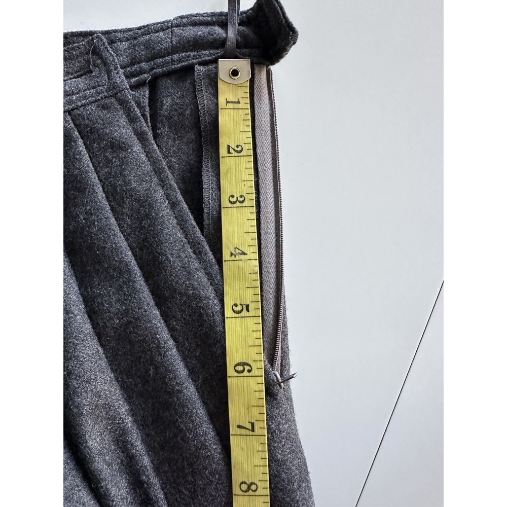 Vintage Valentino Pleated Skirt Gray Wool 44 Preppy Academia Career Office - Picture 12 of 12
